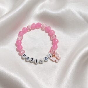 Name with Charm Beaded Bracelet