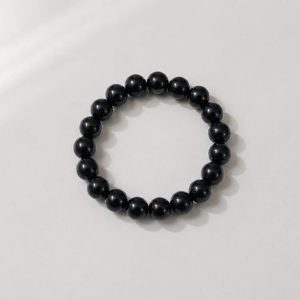 Handmade Black Glass Beaded Bracelet